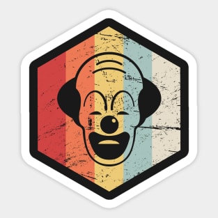 Retro Vintage Creepy Clown Icon Sticker